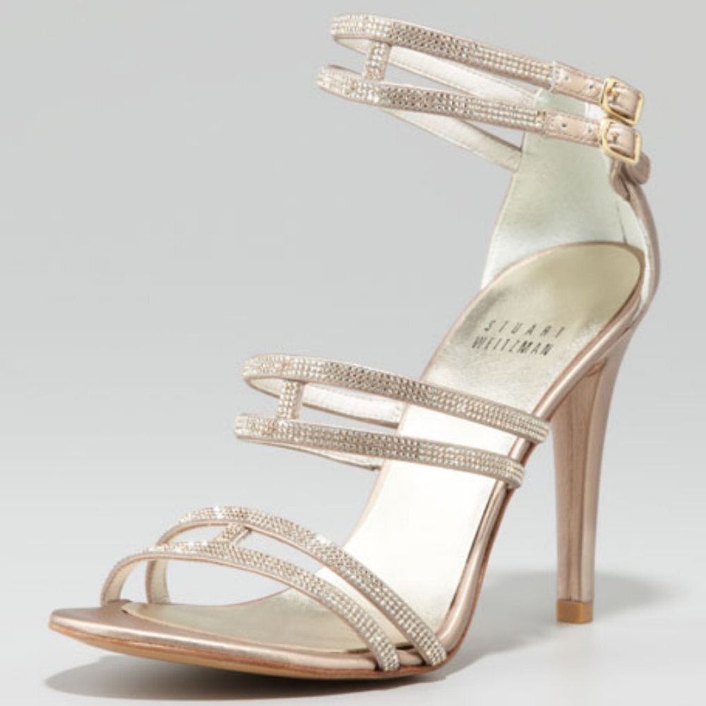 Stuart Weitzman Stops Traffic Crystal  sandals sz - Picture 12 of 15